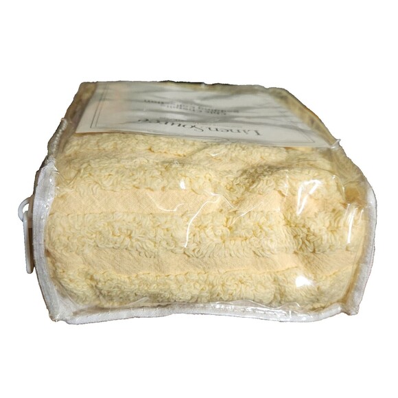 Linen Source Chic Chenille Standard Pillow Sham Yellow Tufted Stripe w/ Fringe - Picture 4 of 6